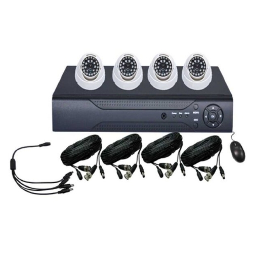 4CH D1 Security DVR with 4PCS 700TVL 24IR Outdoor Day Night Colour Dome Cameras